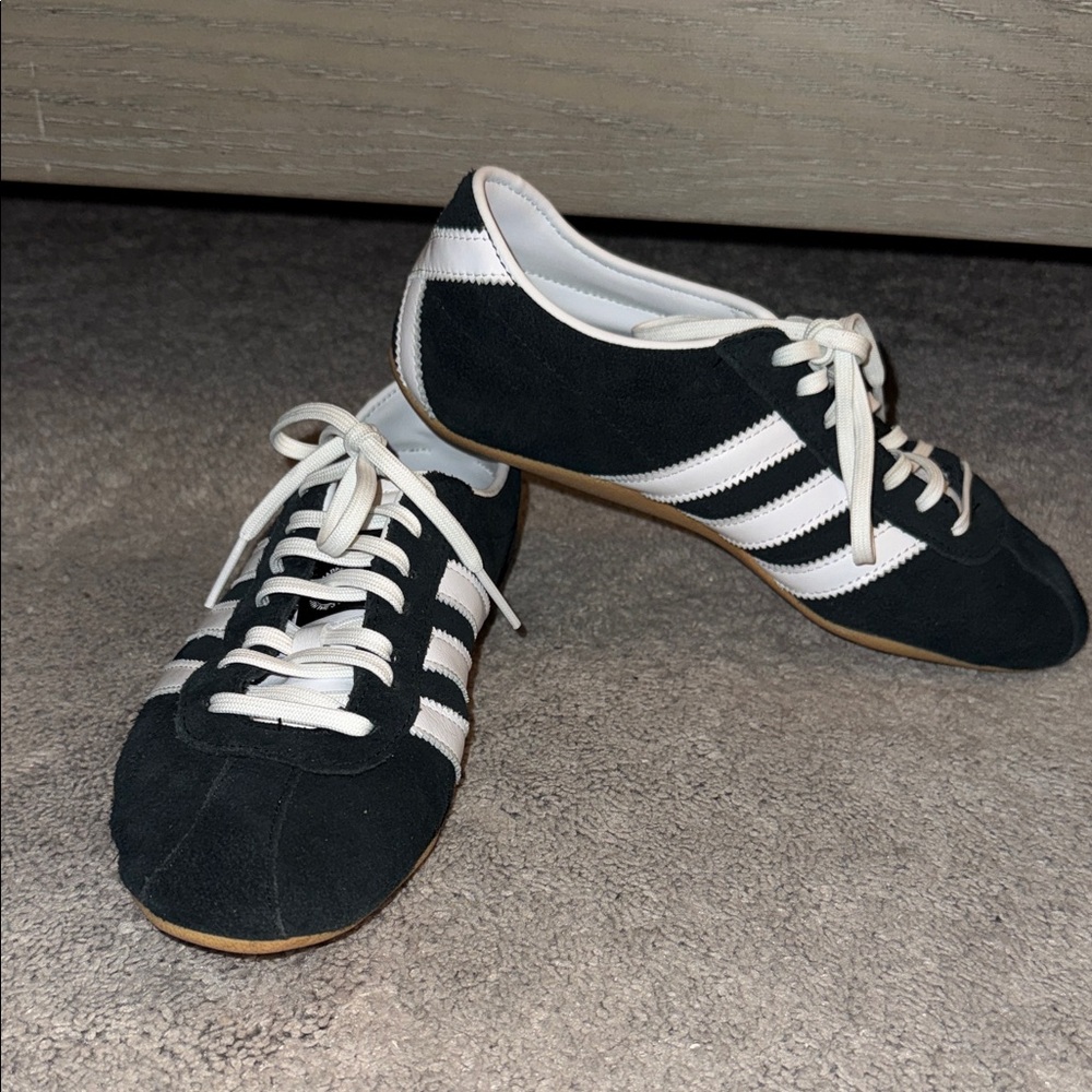 Black and White Adidas Tokyo Sneakers